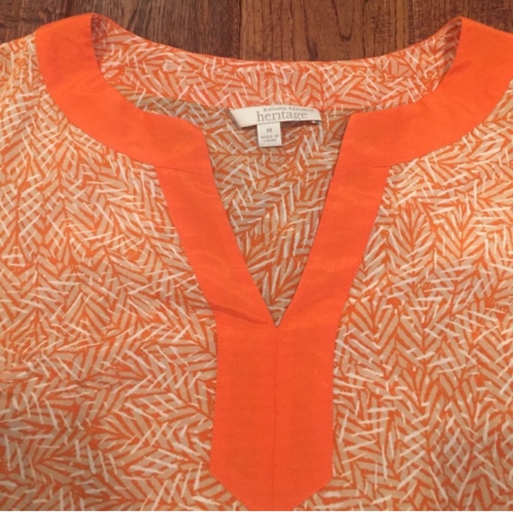 Banana Republic Orange Patterned Top - Picture 4 of 4